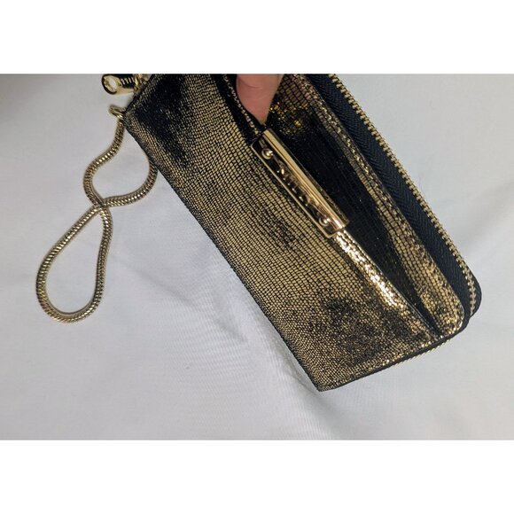 MILLY Gold Glitter Wallet / Clutch with wrist strap - Like New - Picture 3 of 5